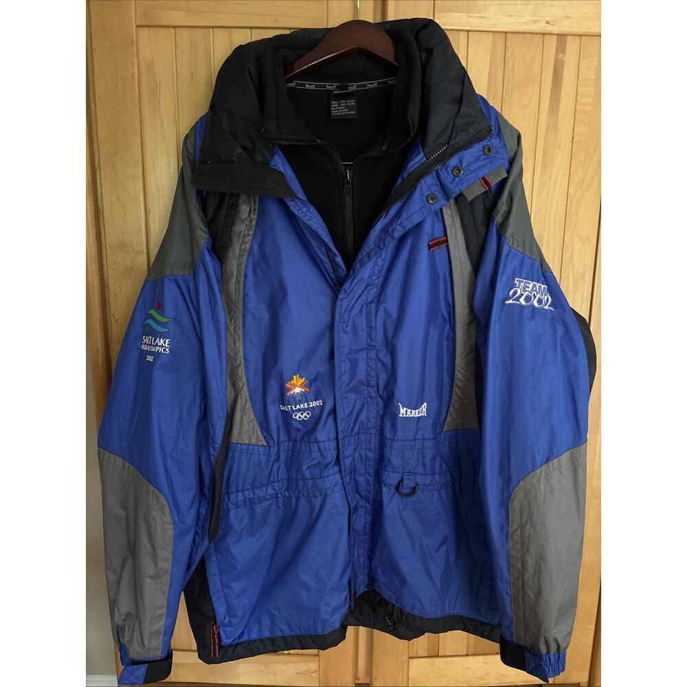 Vintage Marker 2002 Salt Lake City Winter Olympics Ski Jacket Fleece XL